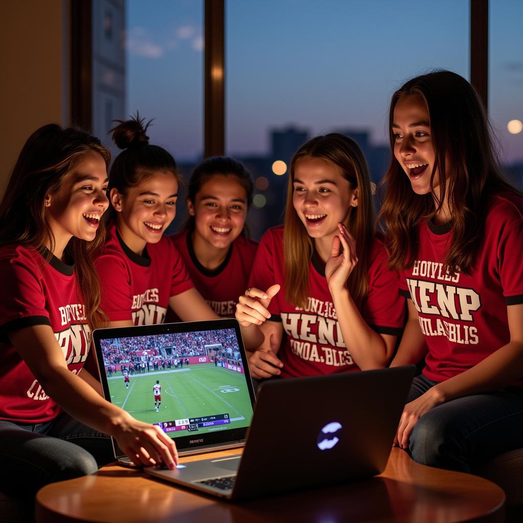 Bonner Springs Football Fans Watching Live Stream