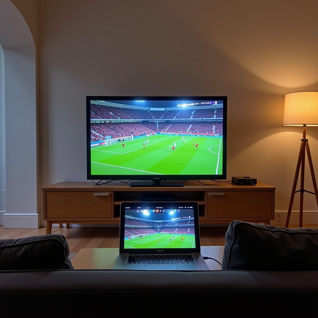 BPL Streaming Setup with Laptop and TV