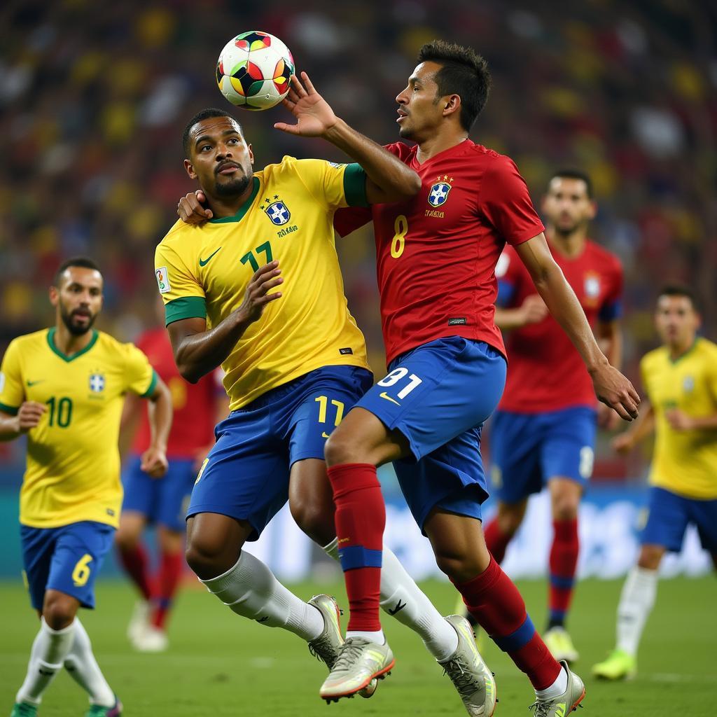 Brazil and Peru clash in a heated Copa America match