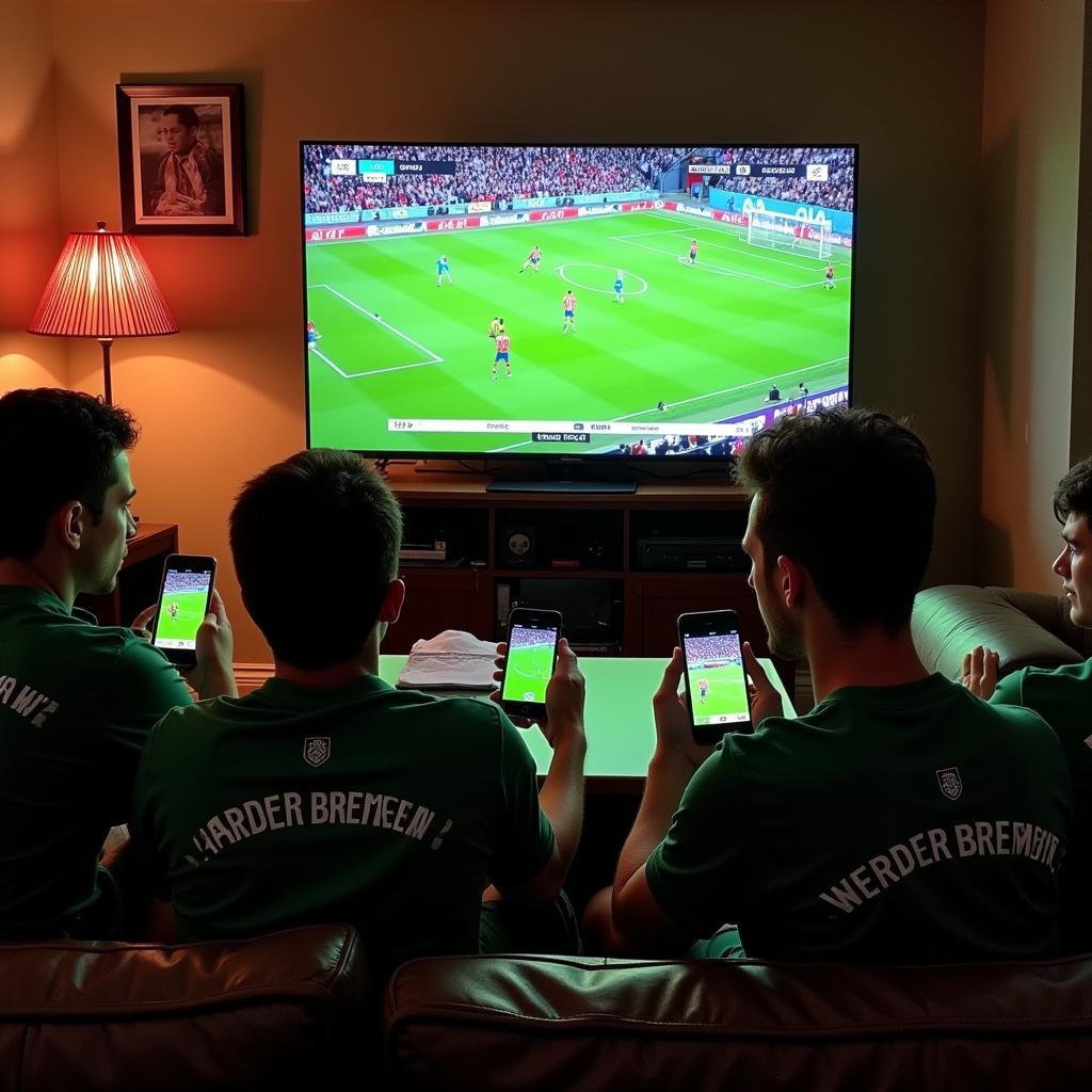 Bremen Football Fans Watching Live Stream