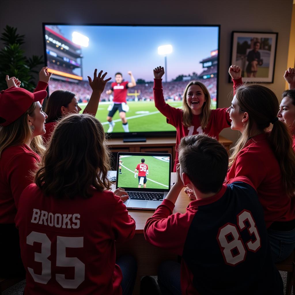 Brooks High School Football Fans Watching Live Stream