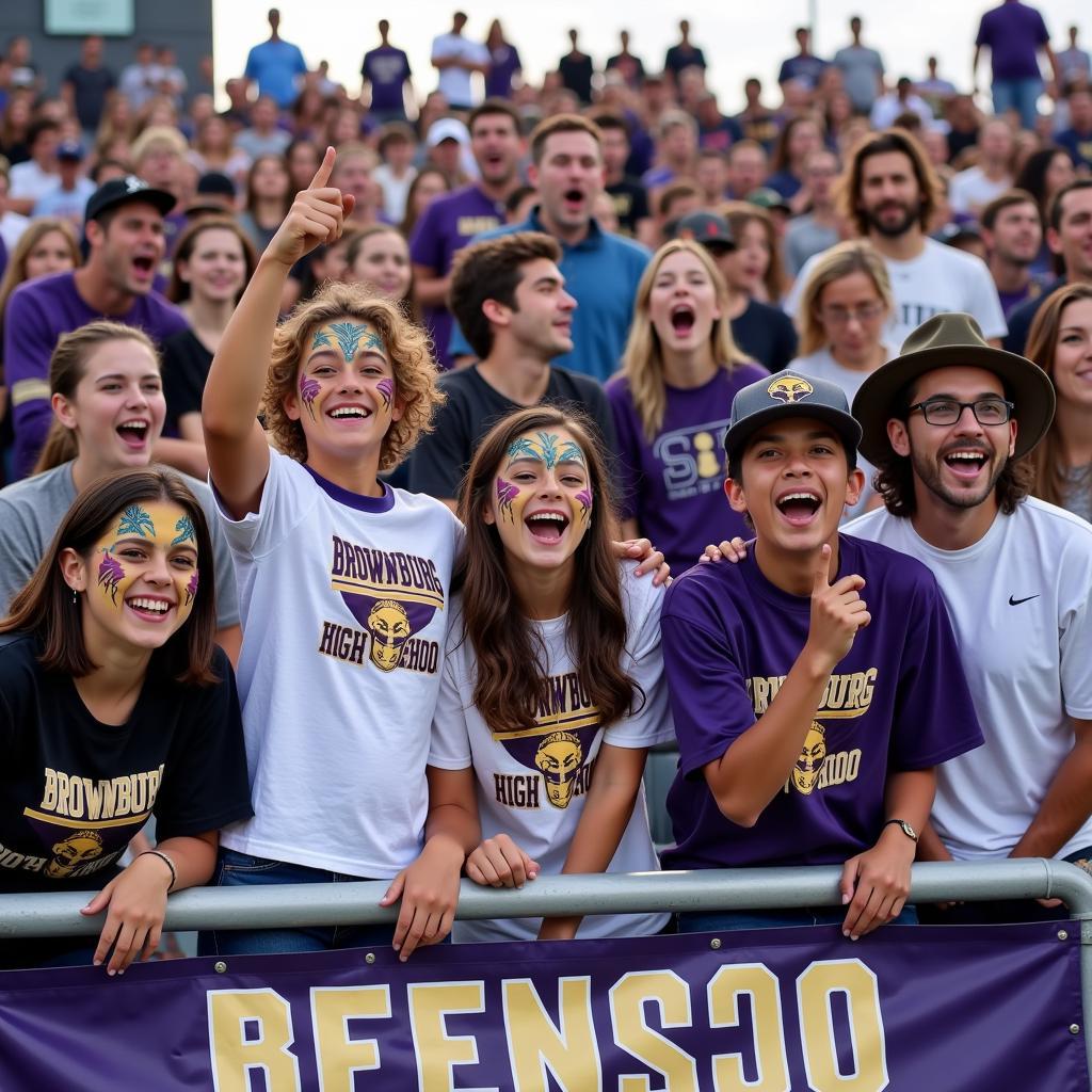 Brownsburg High School Football Fans Cheering