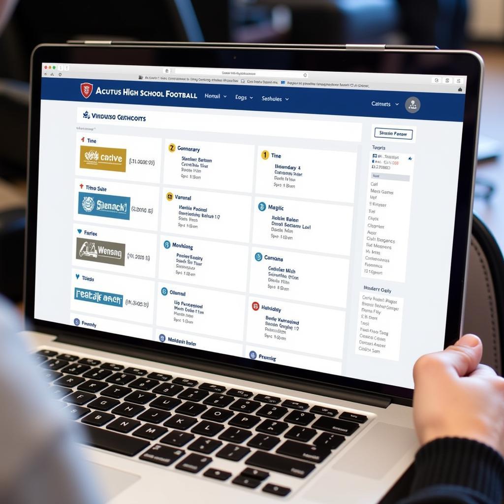 Checking Cactus High Football Schedule Updates on a Laptop