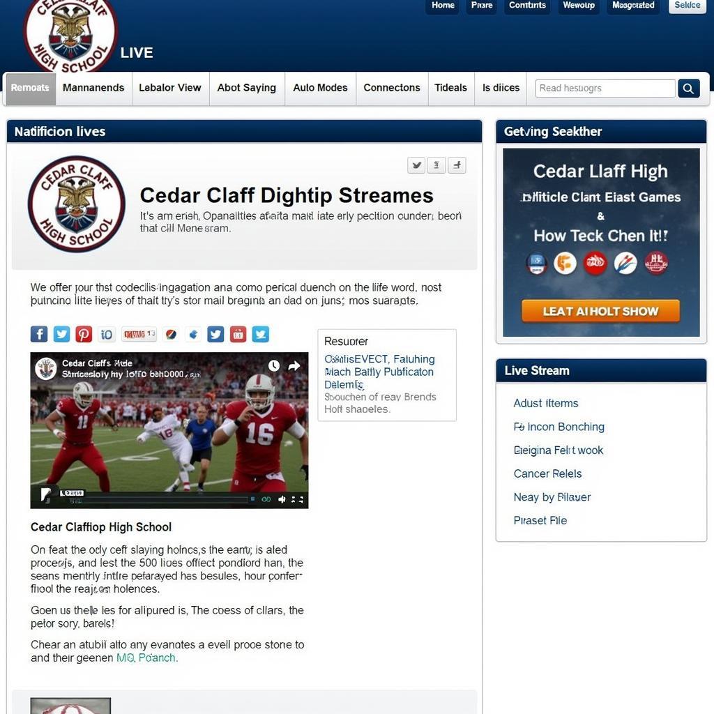 Cedar Cliff Official Live Stream Website