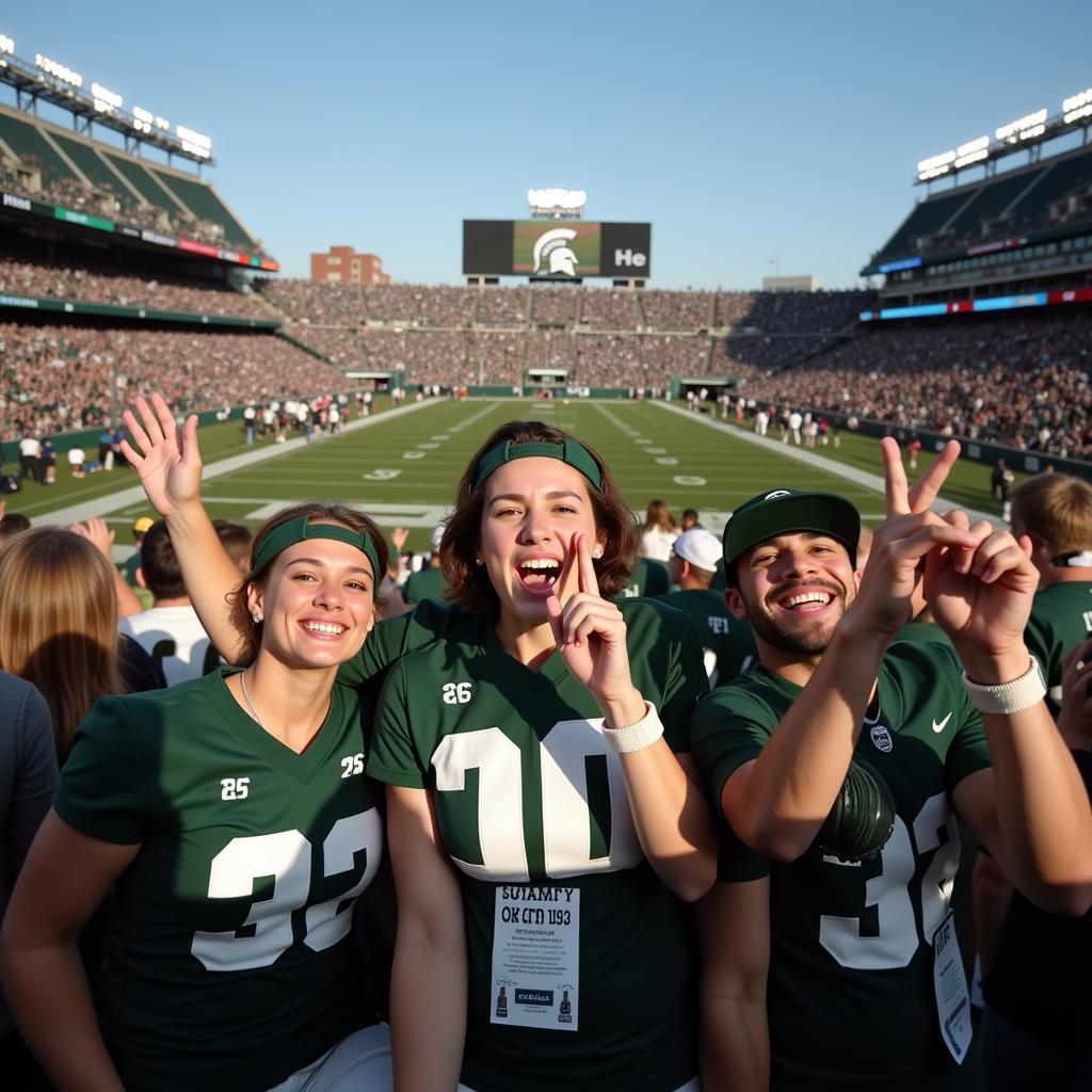 Celebrating a Michigan State Touchdown