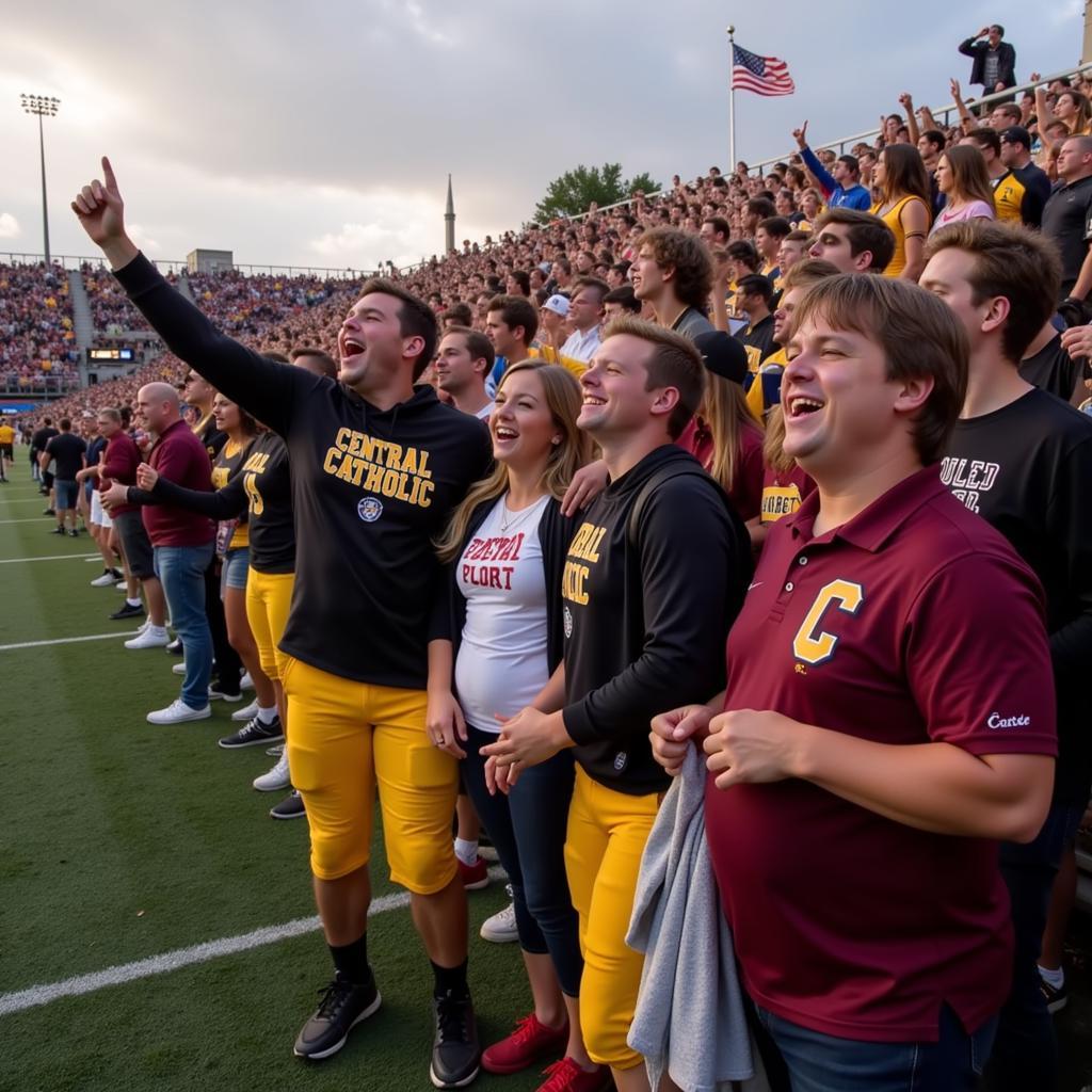 Central Catholic Football Fans Celebrating