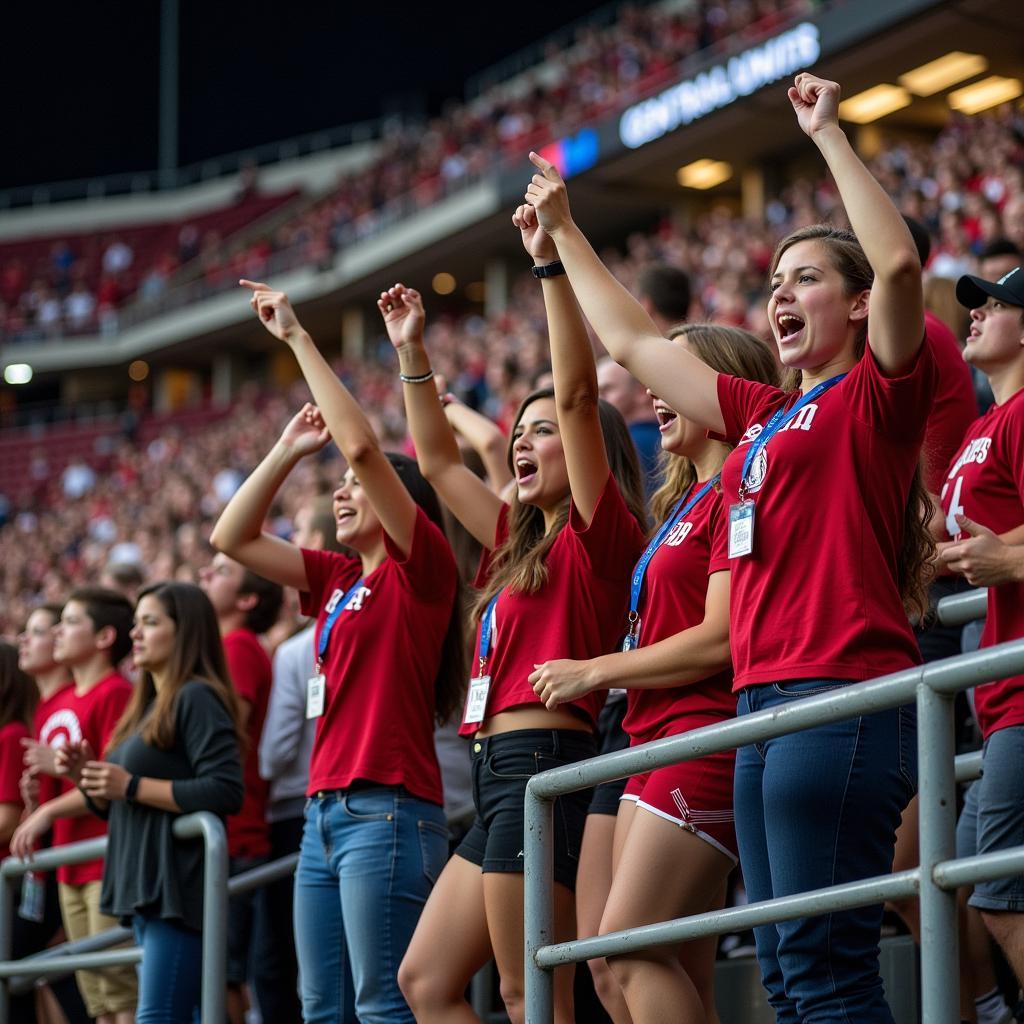 Central Union High School Football Fans Cheering