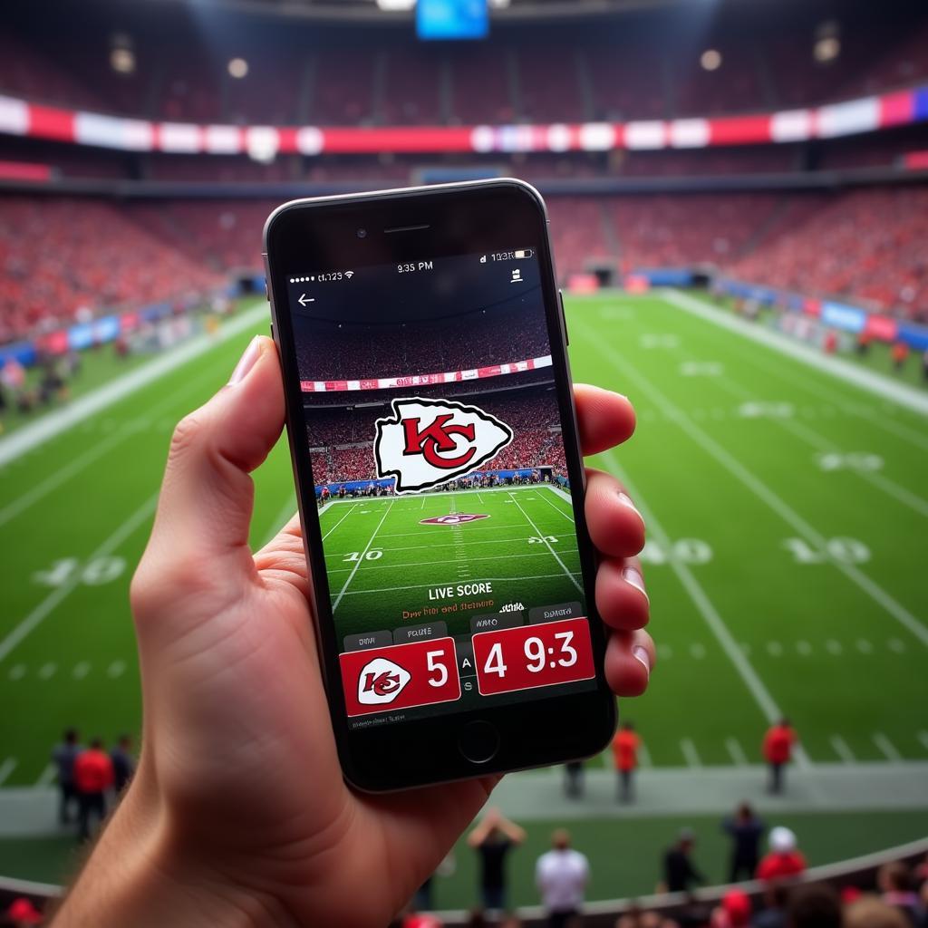 Chiefs Football Live Score Update on Mobile Device