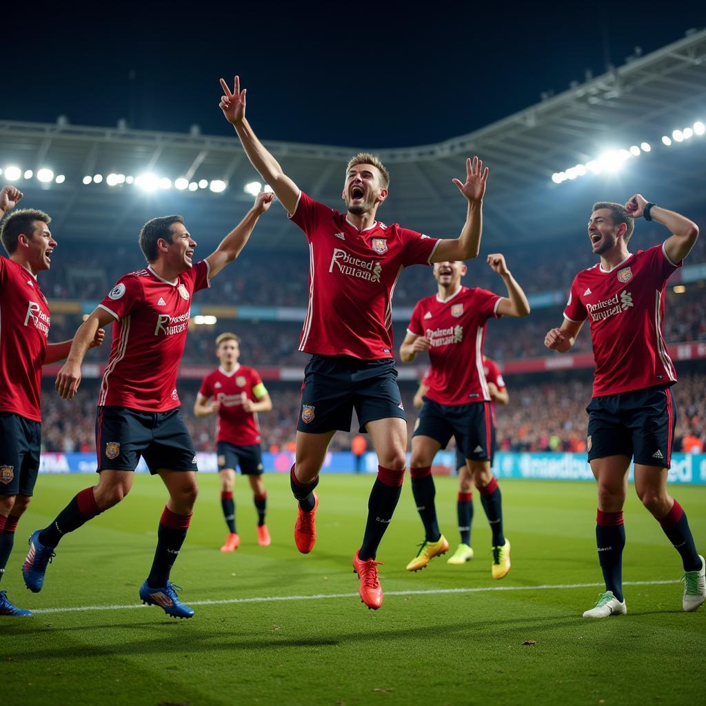 Fans celebrating a goal during a co lin football live match