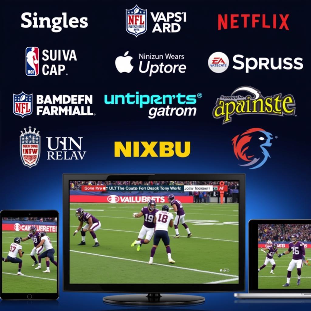 Various online platforms offering live streams of college football games.