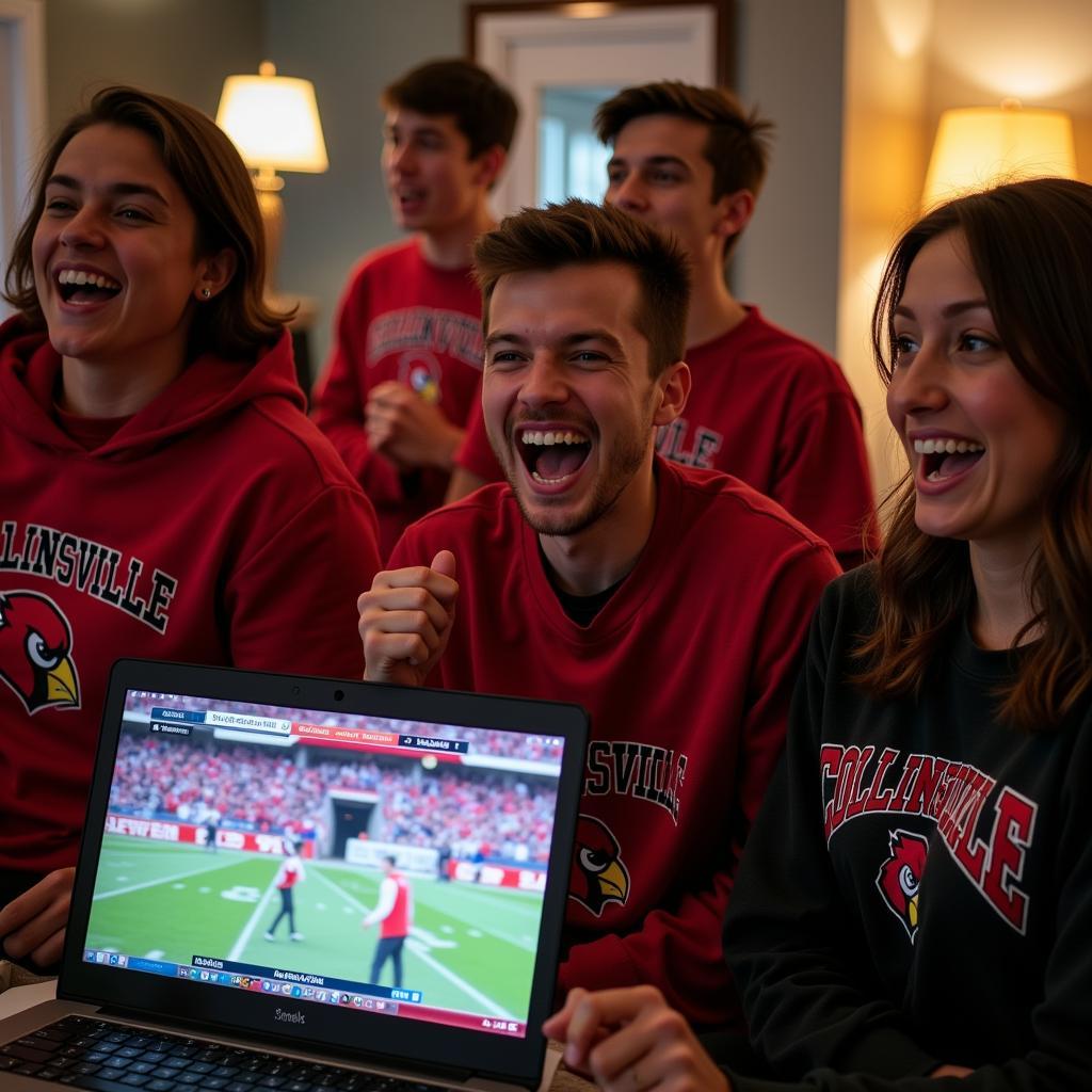 Collinsville Cardinals Fans Watching Live Stream