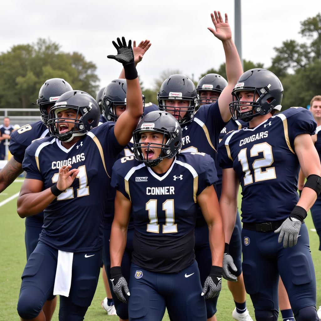 Conner Cougars Celebrating a Touchdown