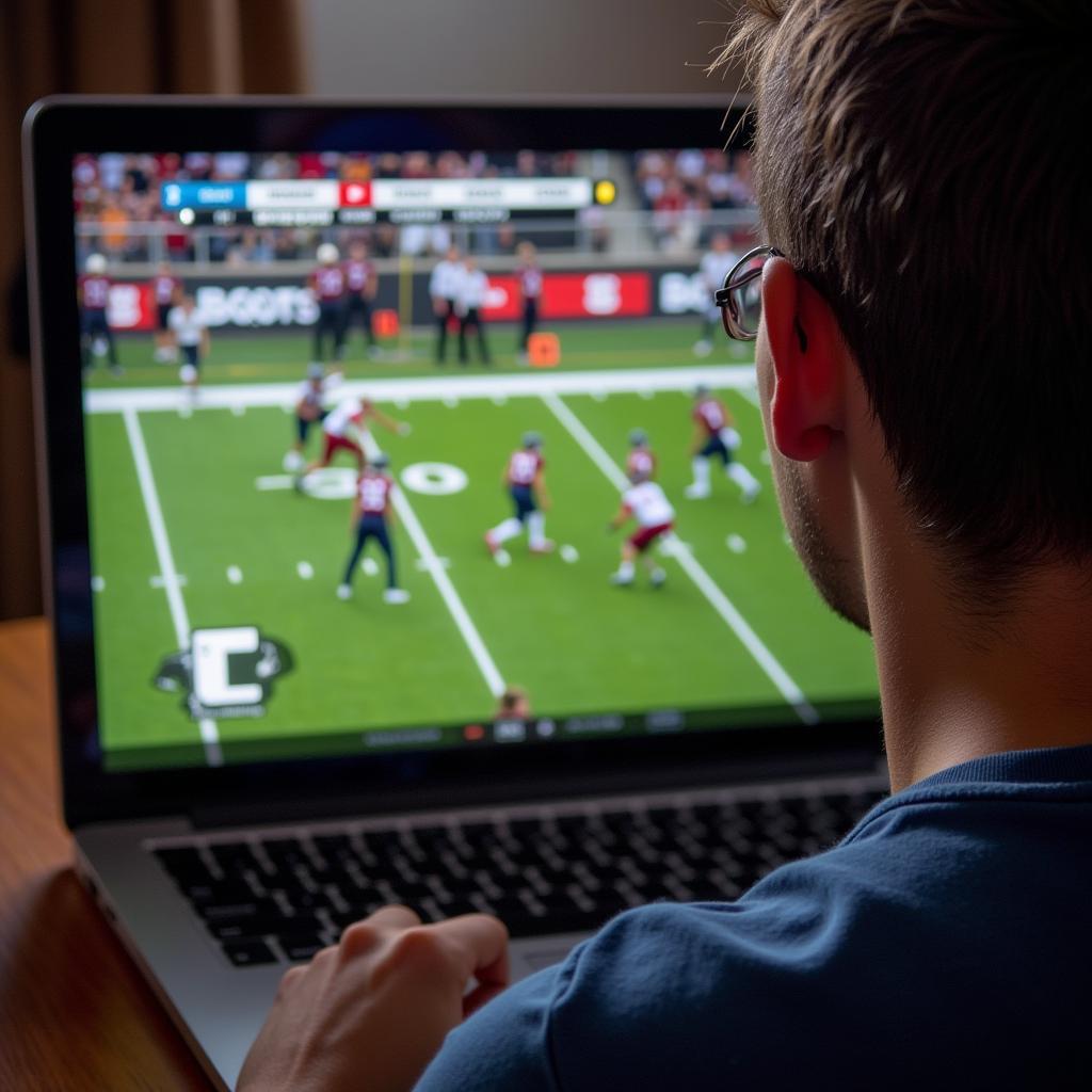 Conner High School Football Live Stream on a Laptop