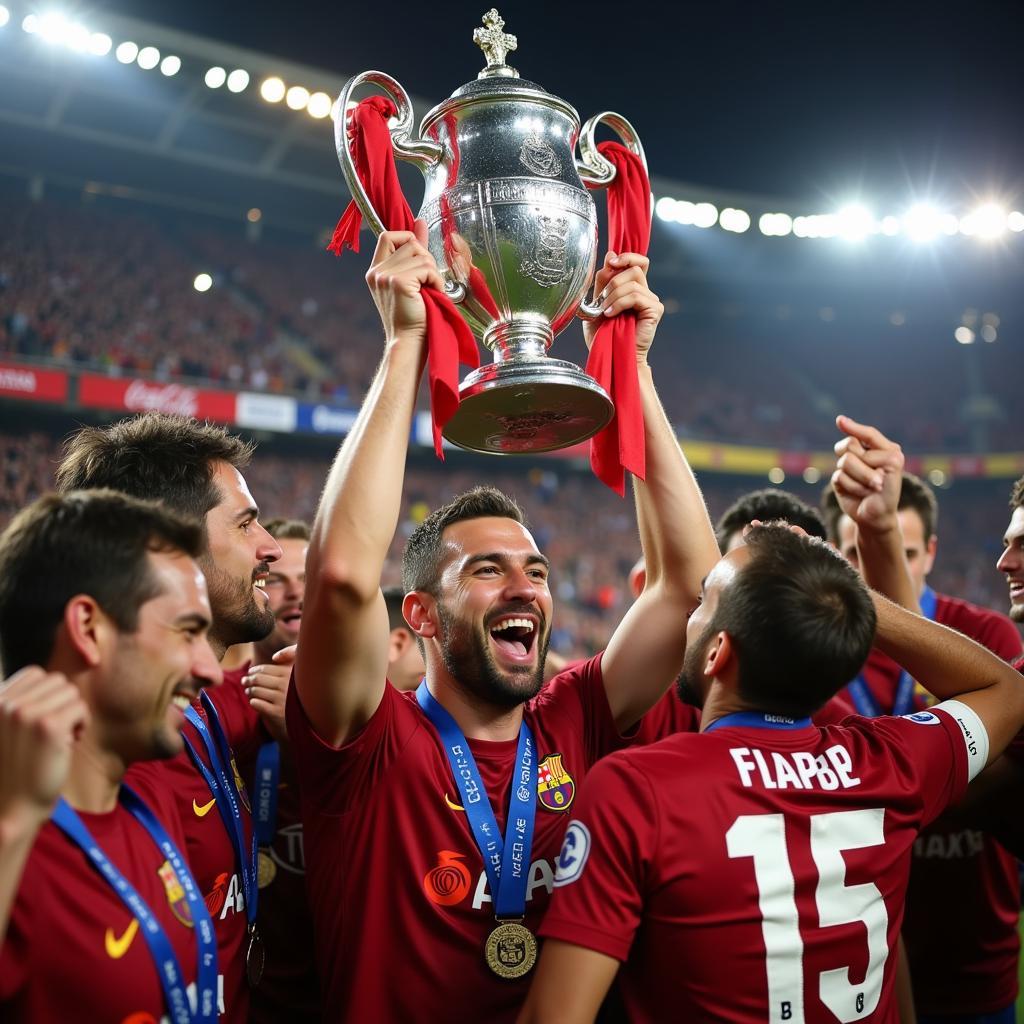 Copa Del Rey Trophy Celebration