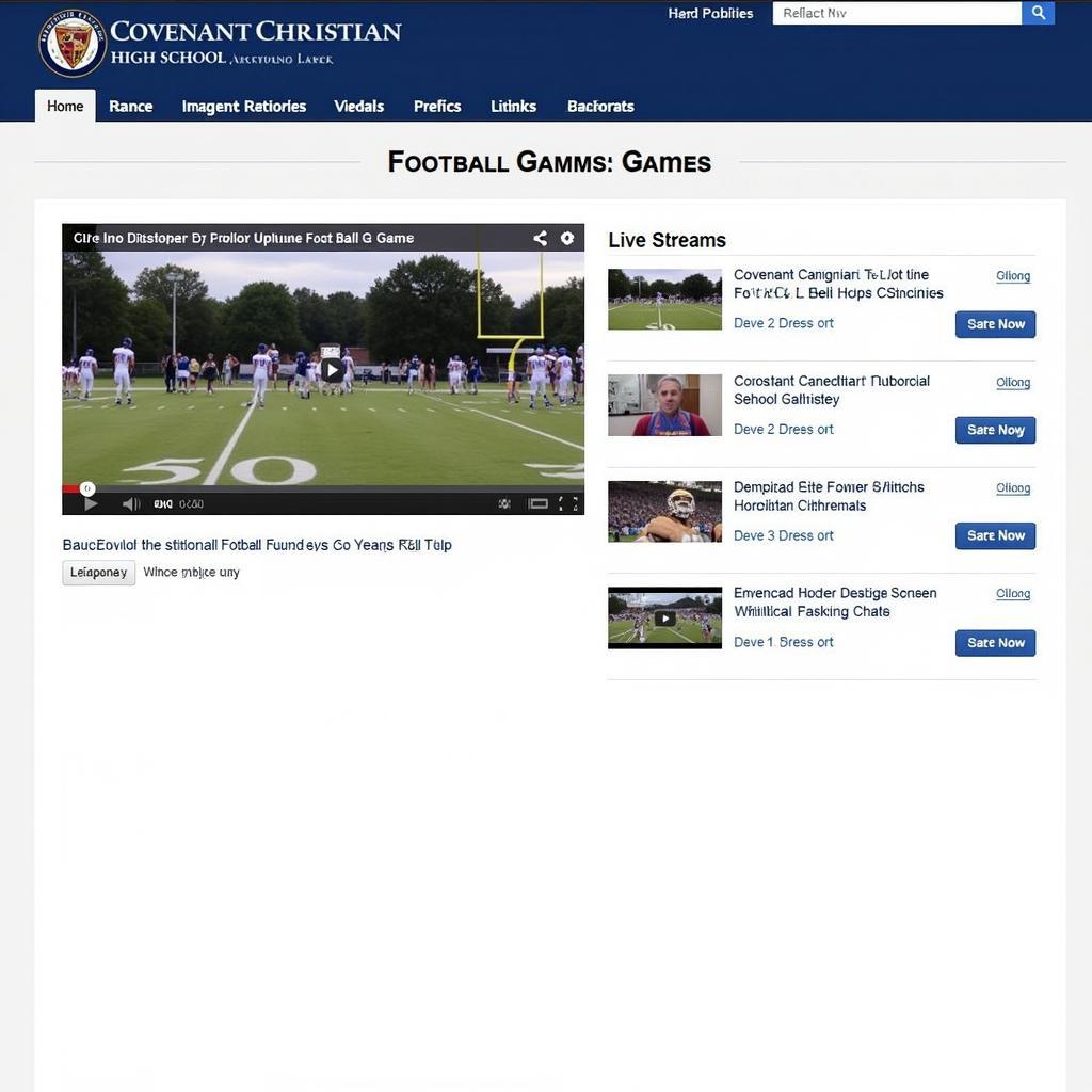 Covenant Christian High School Football Live Stream on Official Website