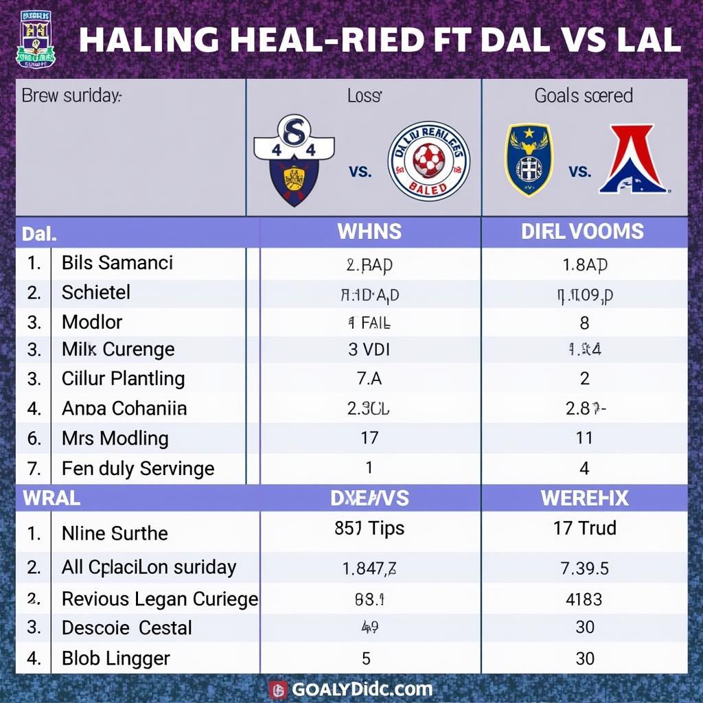 Dal vs Lal Head-to-Head Statistics