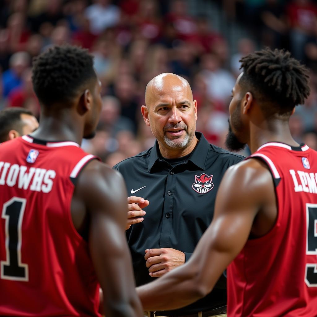 David Shaw interacting with players