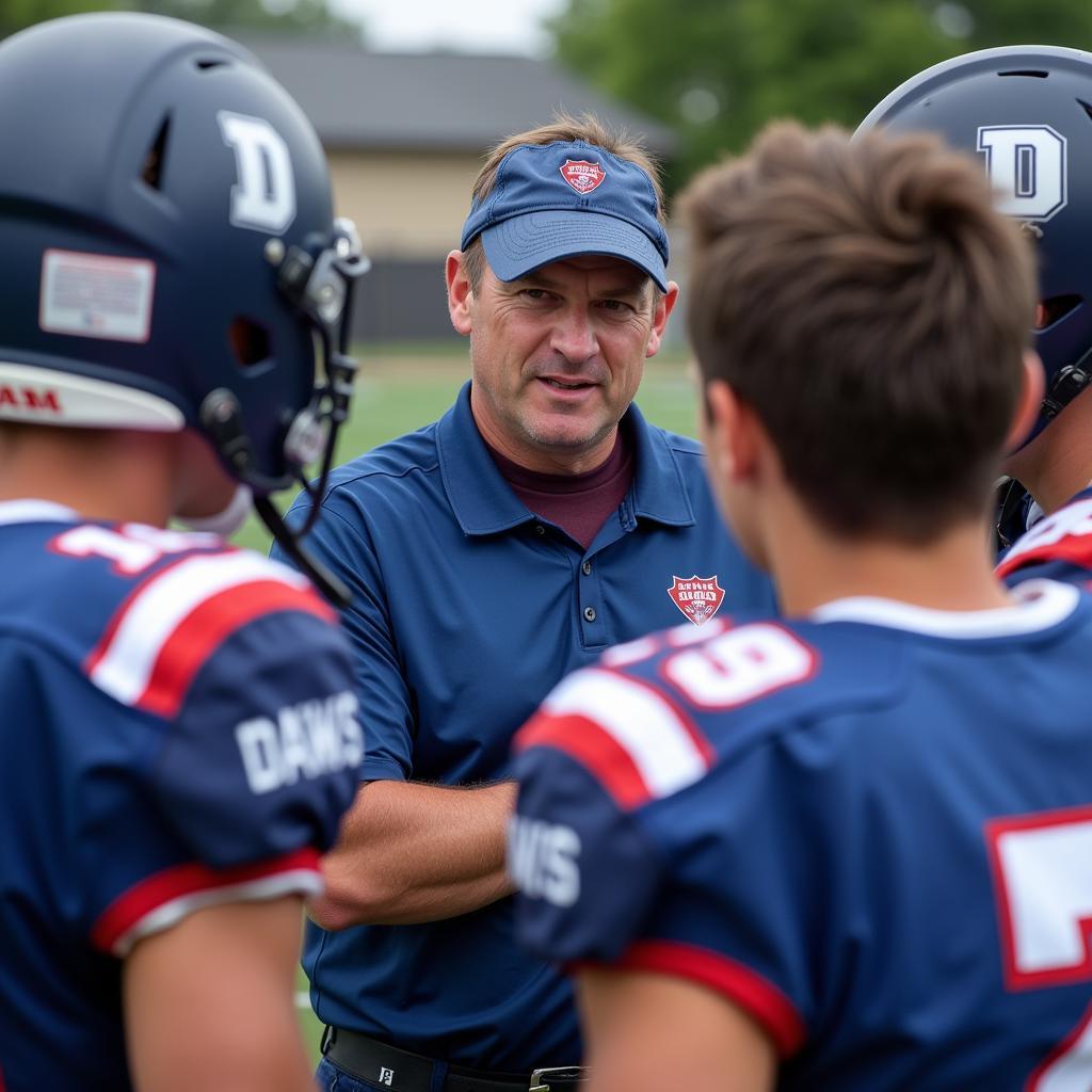 Davis High School Football Team Huddle