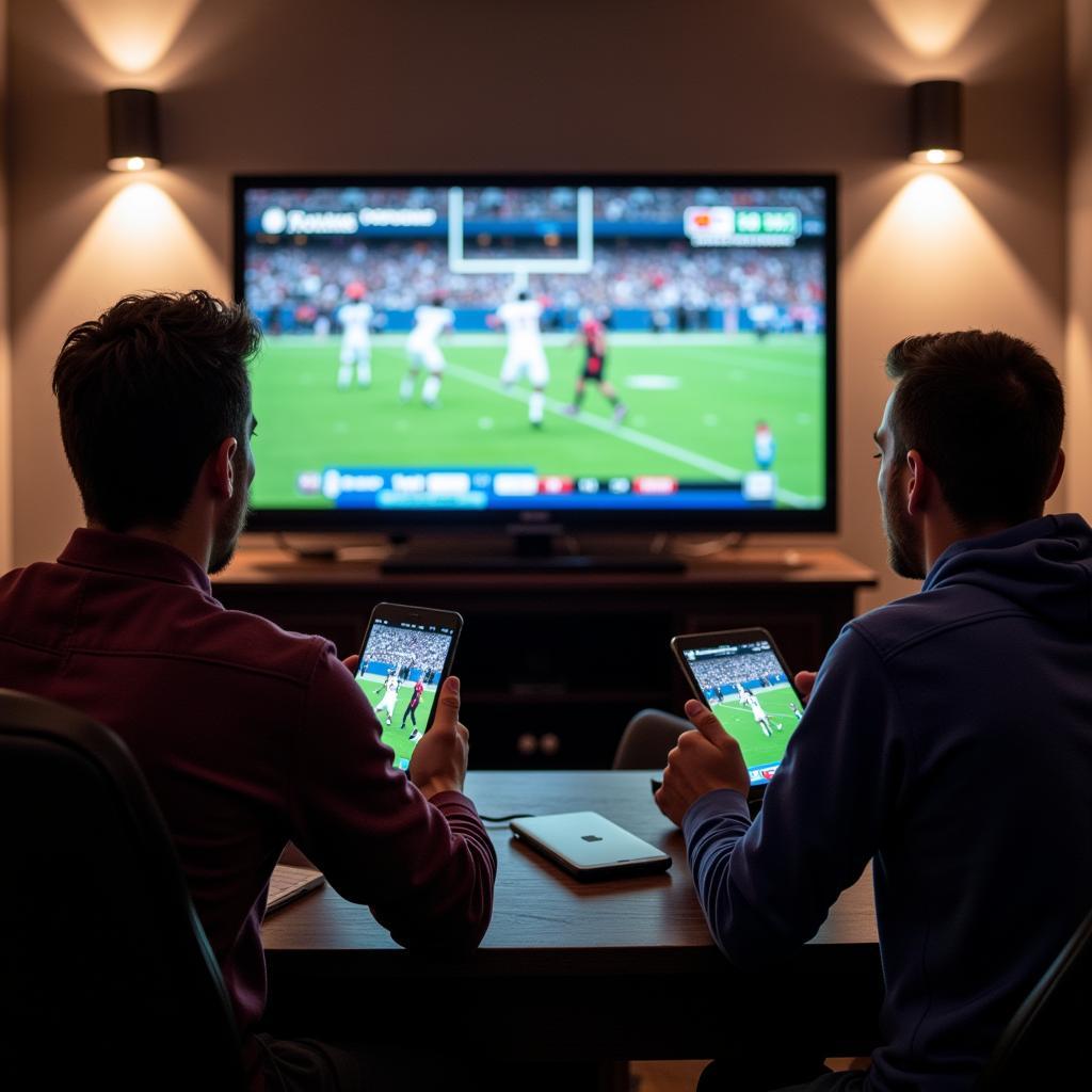 DeSales Football Fans Engaging with Live Stream