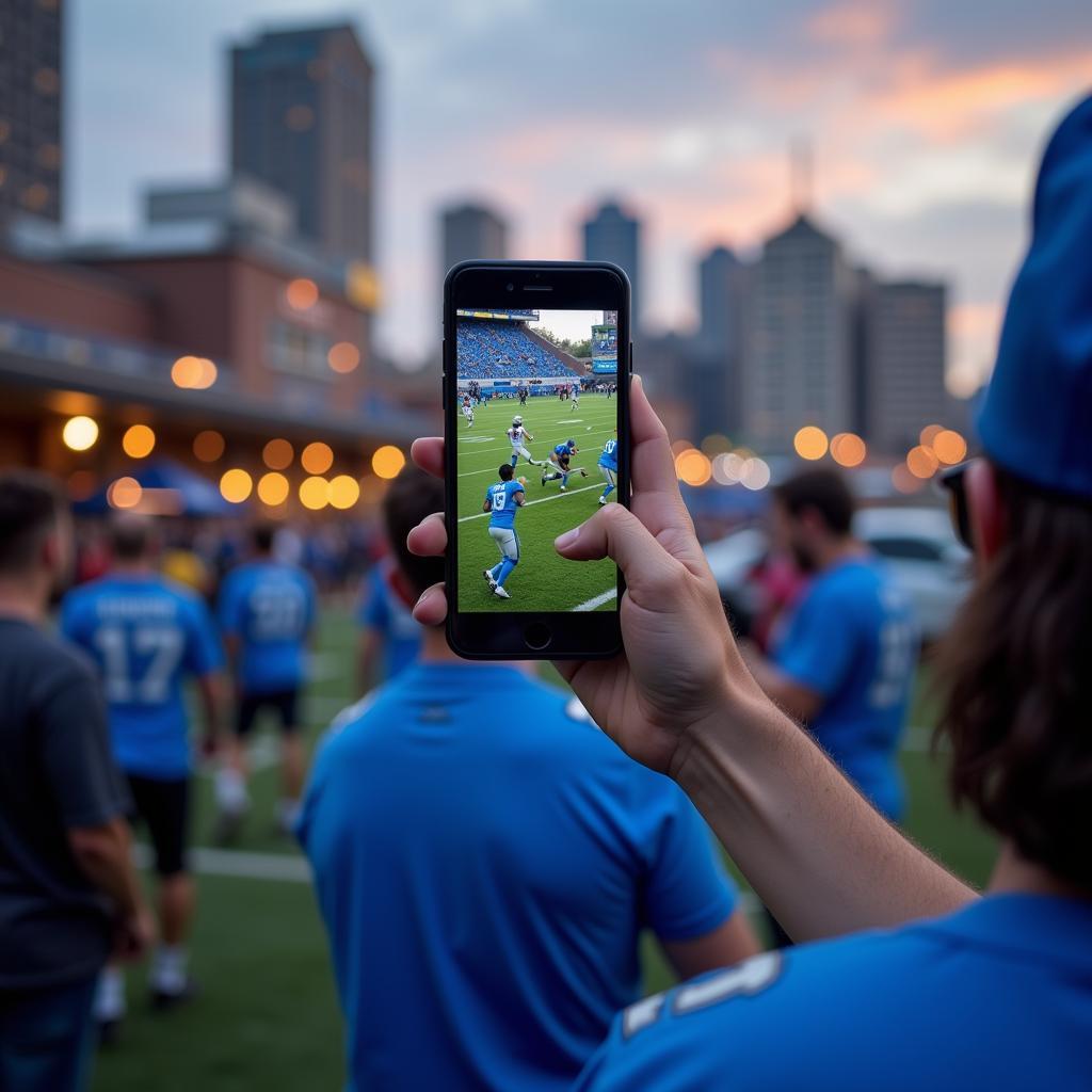 Detroit Lions Tailgate Party and Live Stream on Mobile Device