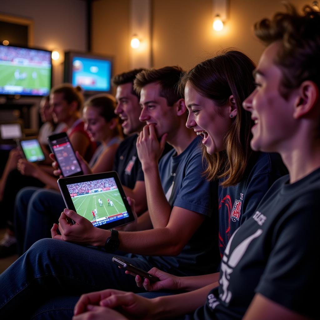 Dinwiddie Football Fans Watching Live Stream