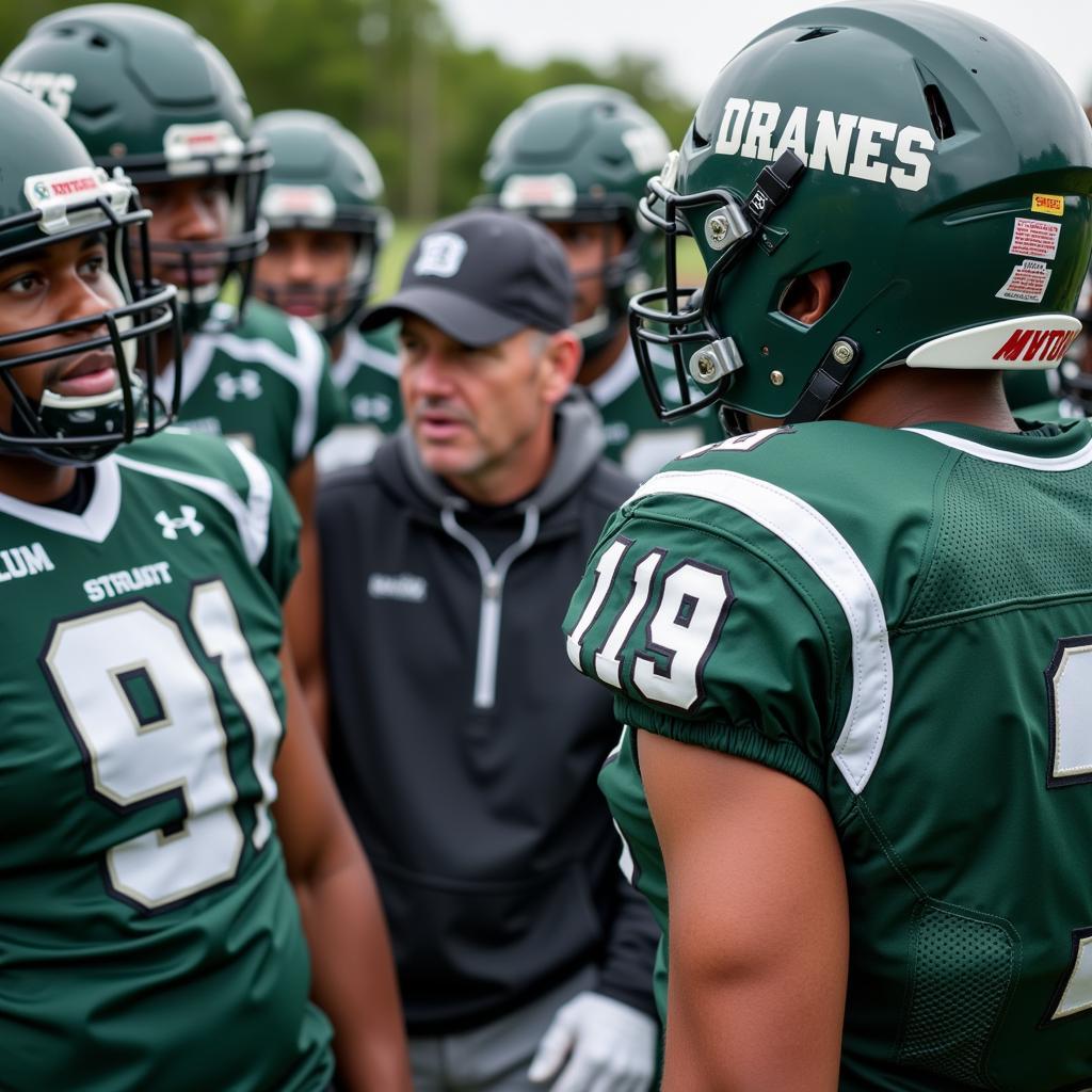 Dover Tornadoes Football Team Huddle