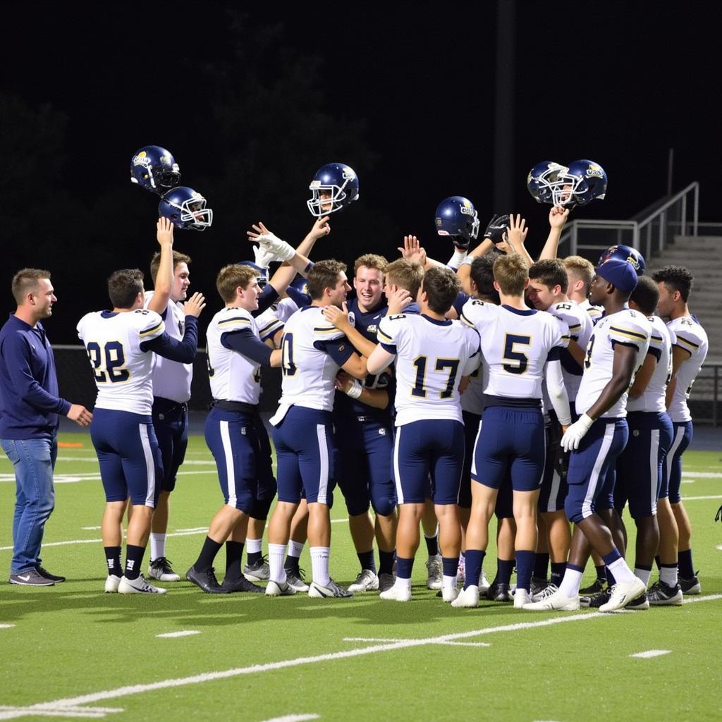 Downingtown East Football Team Celebrating Victory