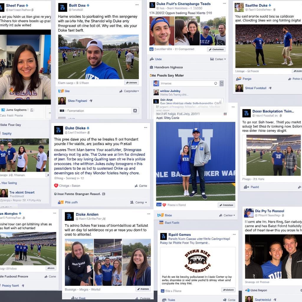 Duke Football fan community interacting on Facebook