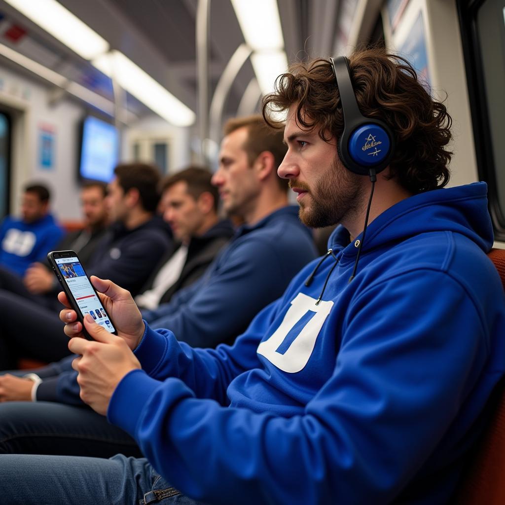 Duke Football Fan Enjoying Live Audio