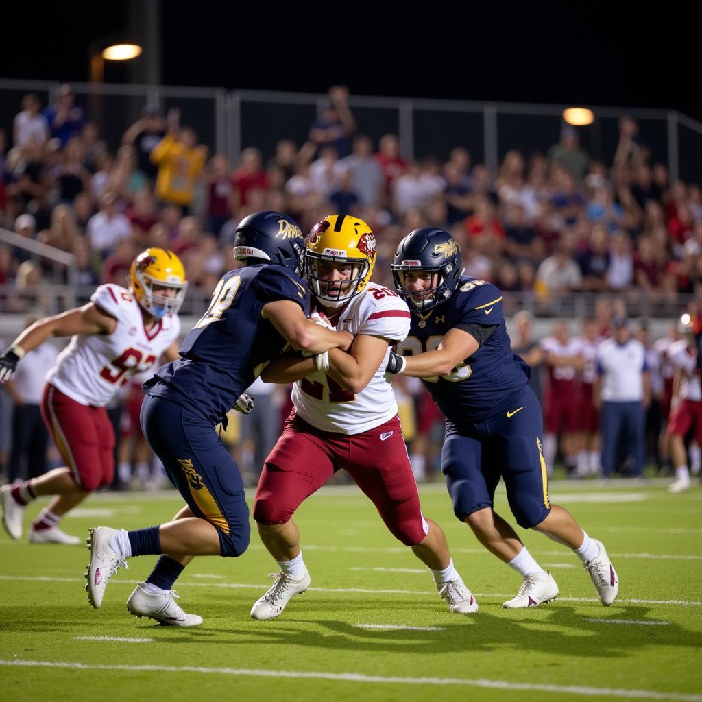 Duncan Demons Football Team in Action