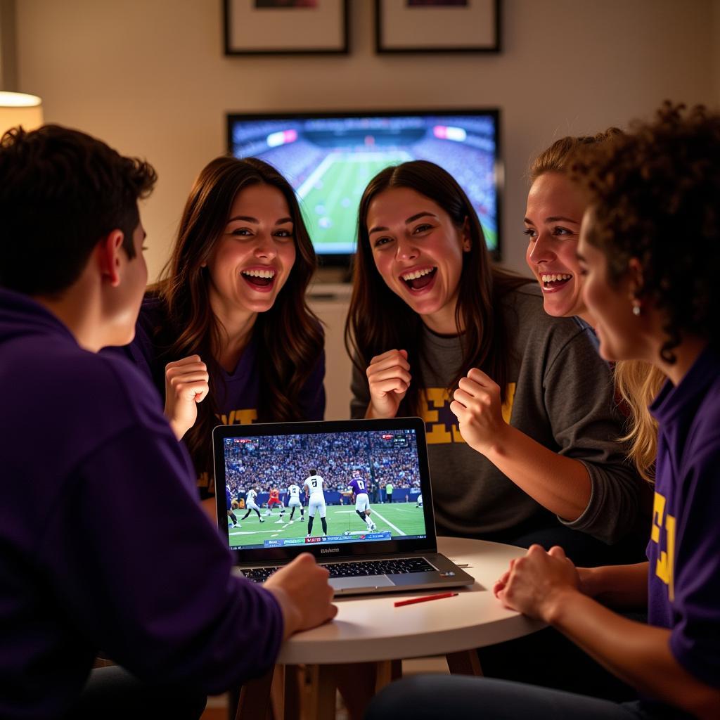 East Central University Football Fans Watching Live Stream