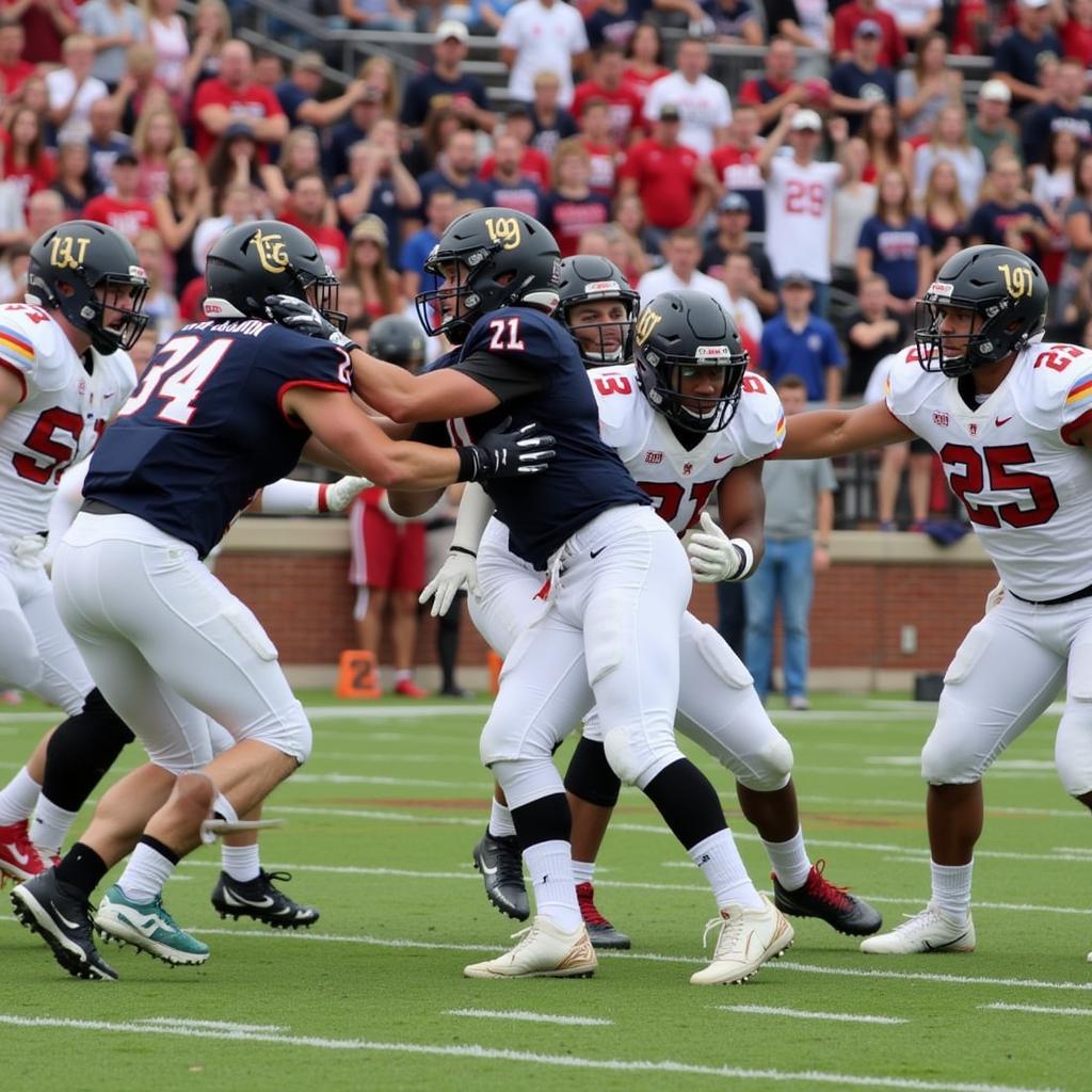 Edgewood Academy Football Players in Action During the Current Season