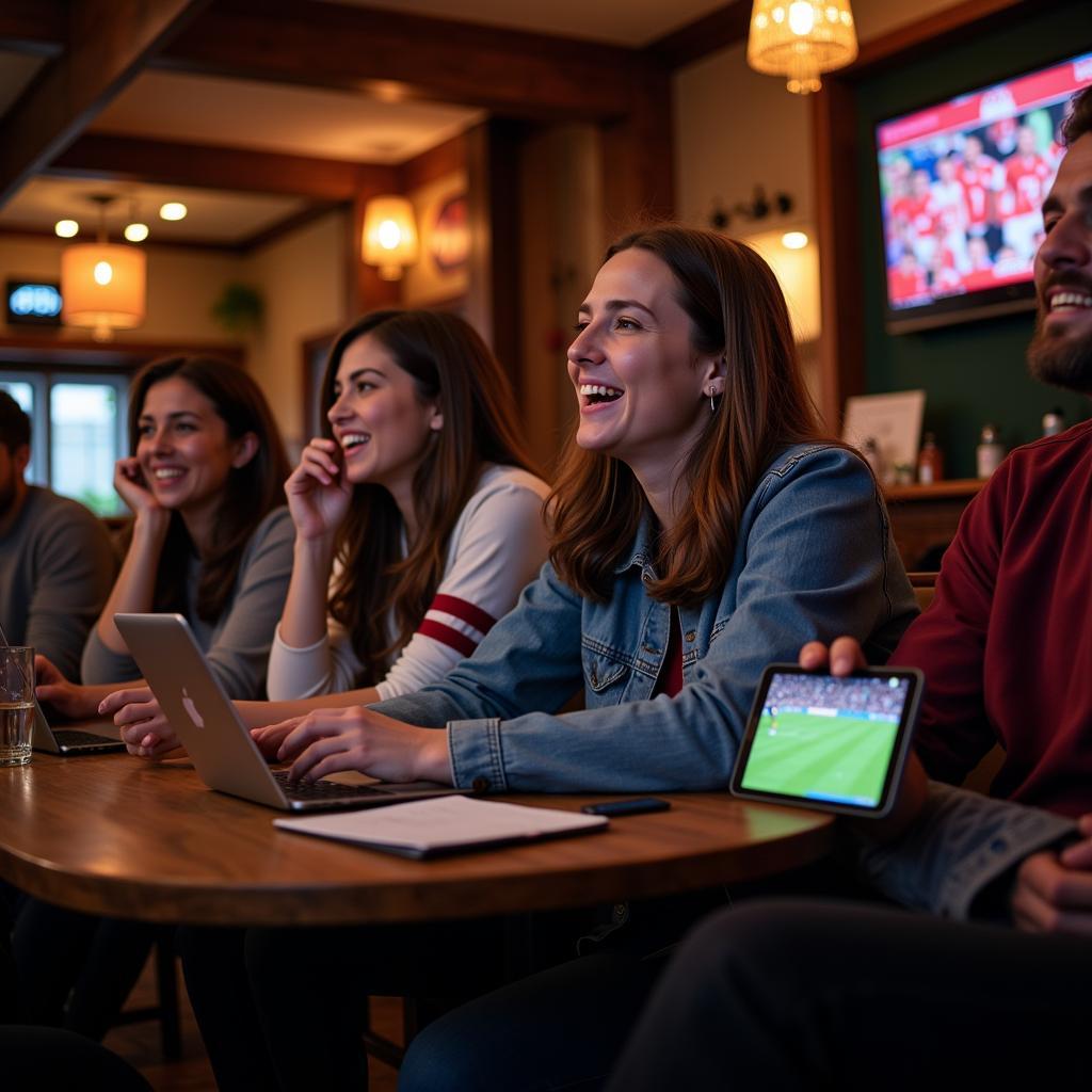 EFL Football Fans Watching Live Stream