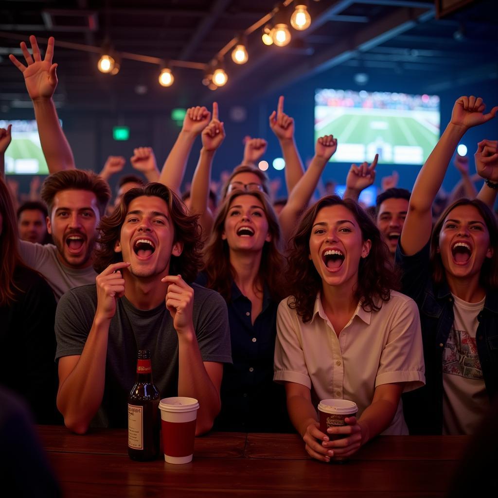 Enjoying Thursday Night Football with Friends