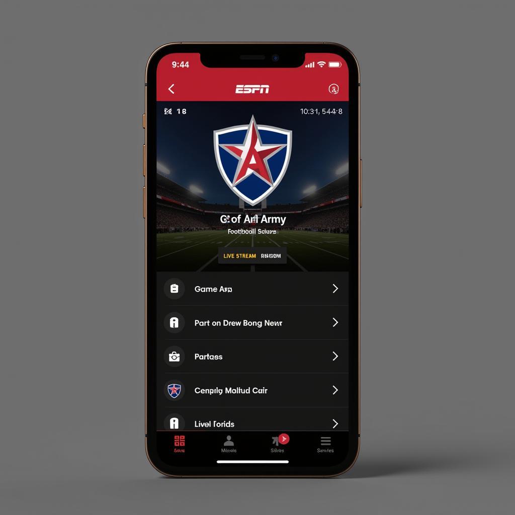 ESPN App for Army Football Live