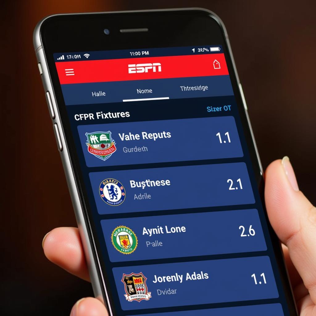 ESPN App Live Football Scores