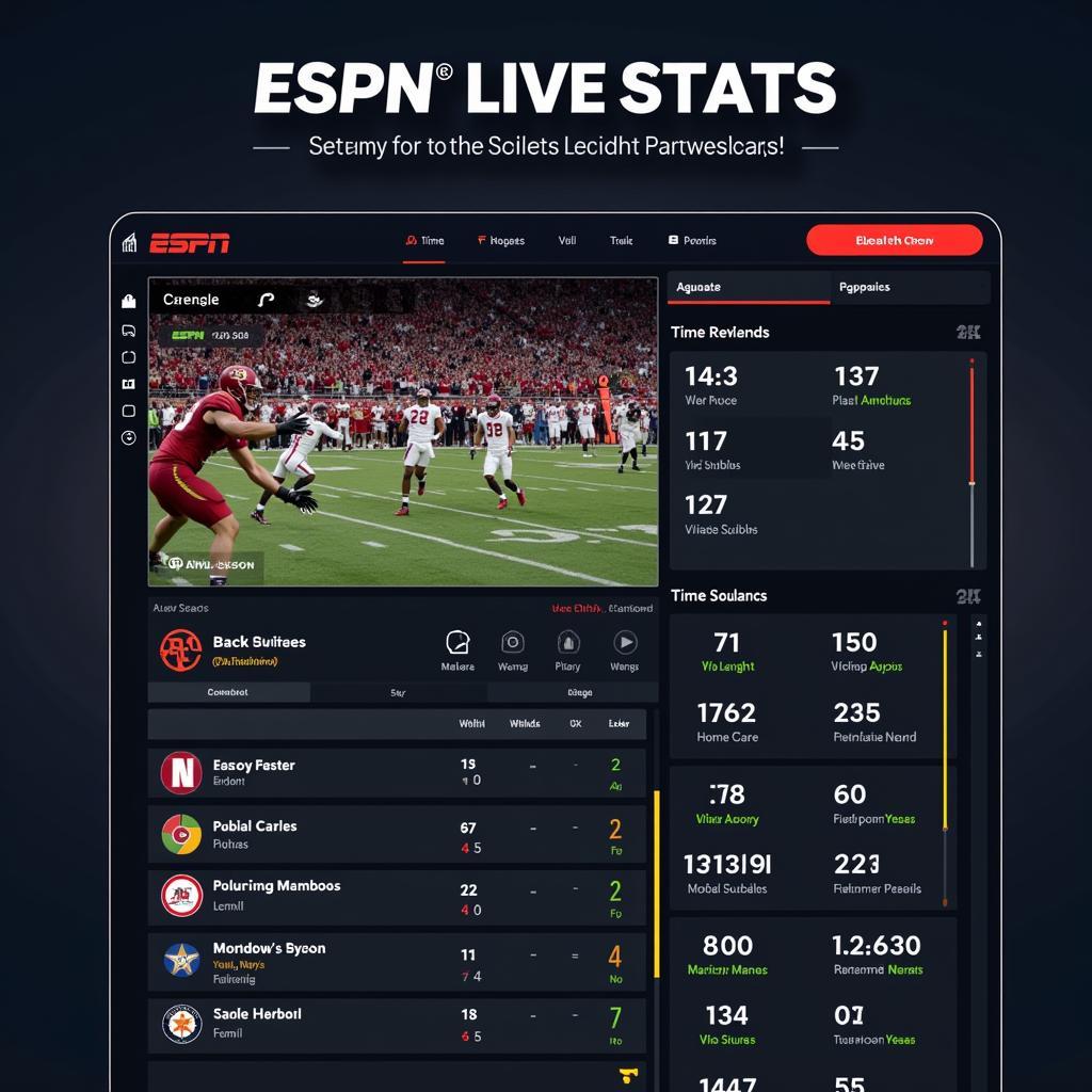 ESPN College Football Live Stats Interface