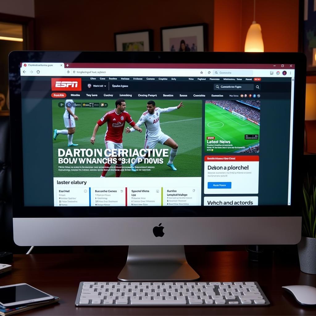 ESPN Football Live Scores Website on Desktop