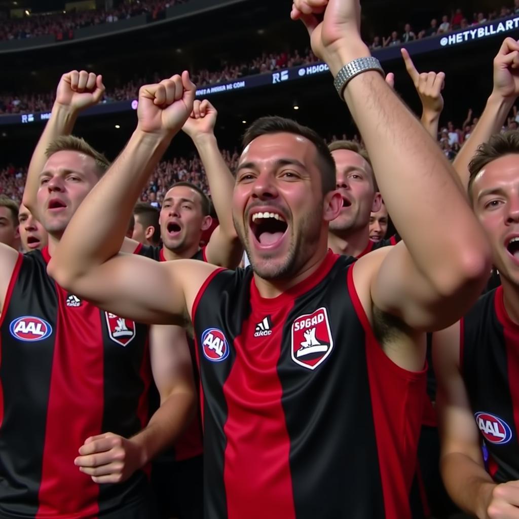 Essendon Fans Celebrating a Live Score Update