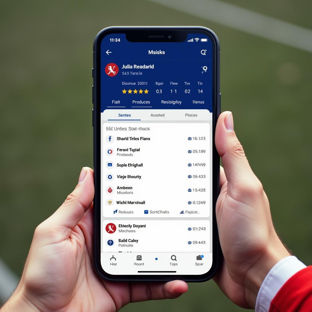 Live Football Scores App on Smartphone