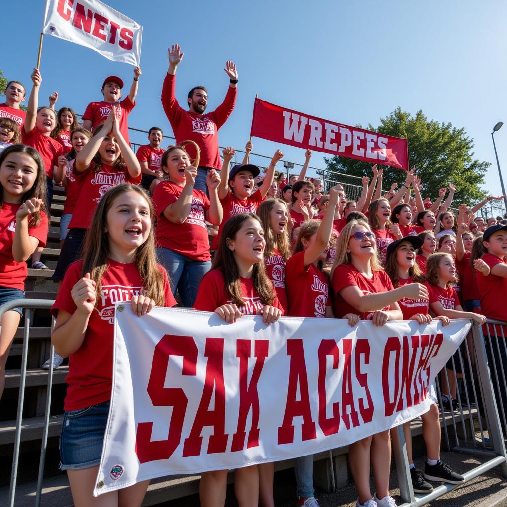 Faith Academy football fans cheering in the stands