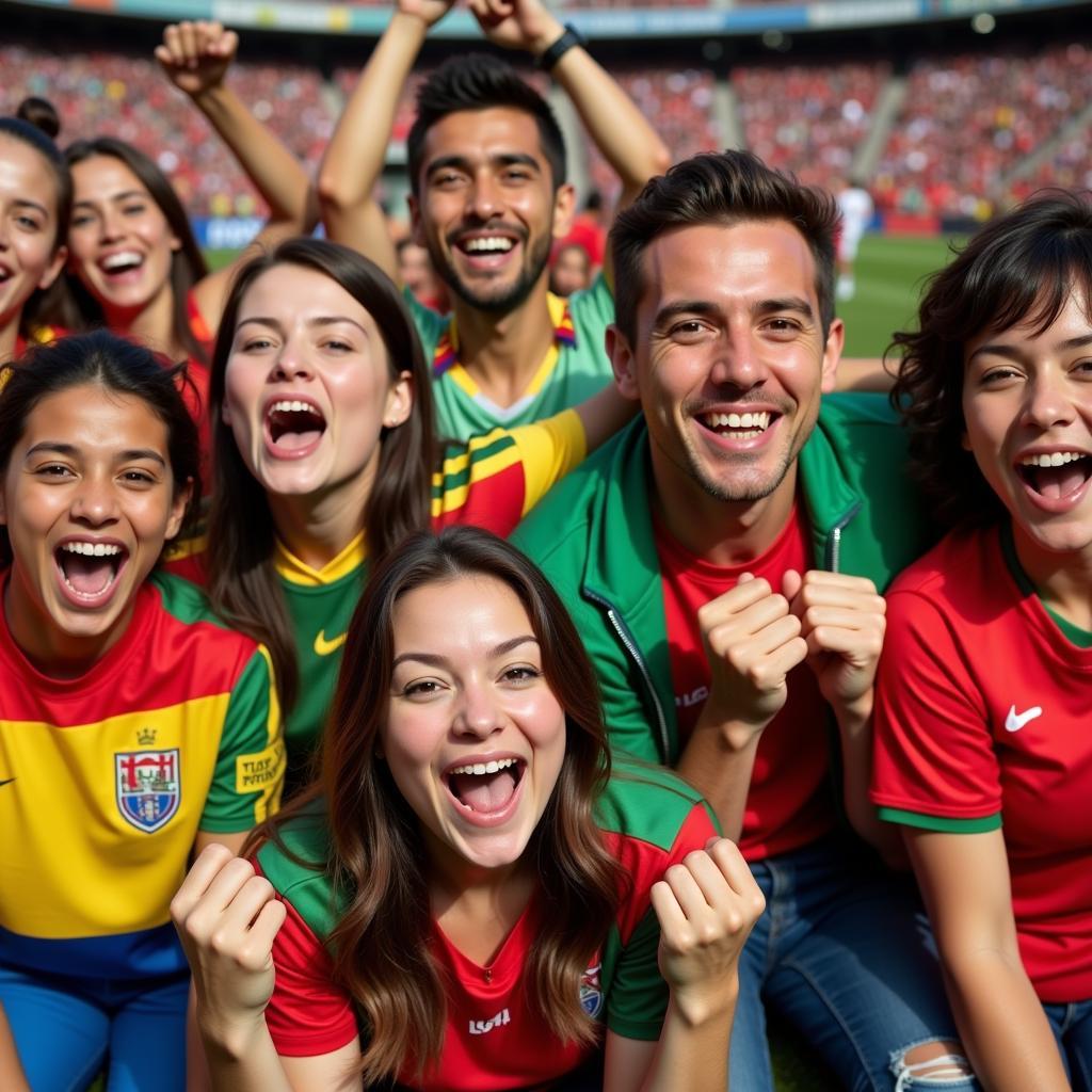 Fans celebrating during the 2014 World Cup in Brazil.