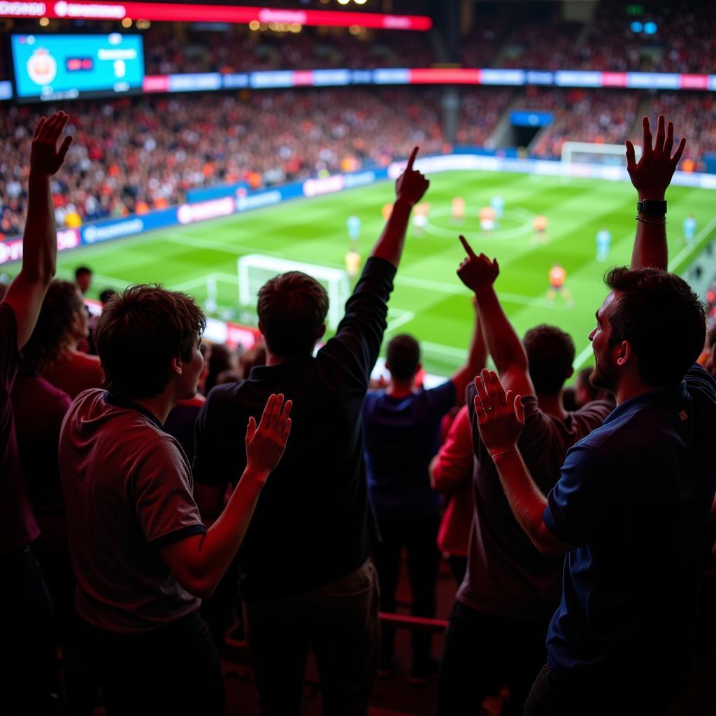 Excited Fans React to a Live Football Score