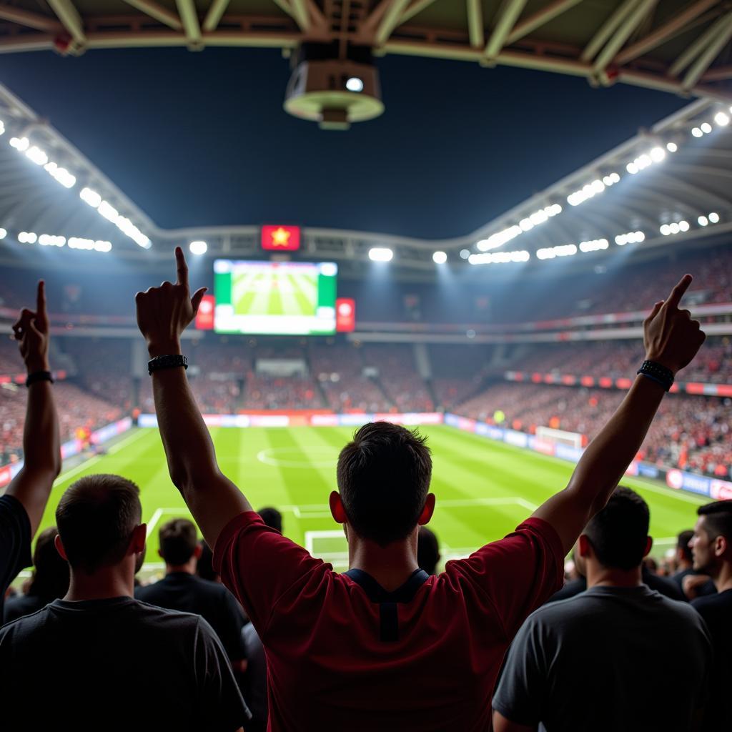 Fans watching the Bangladesh vs Burundi match