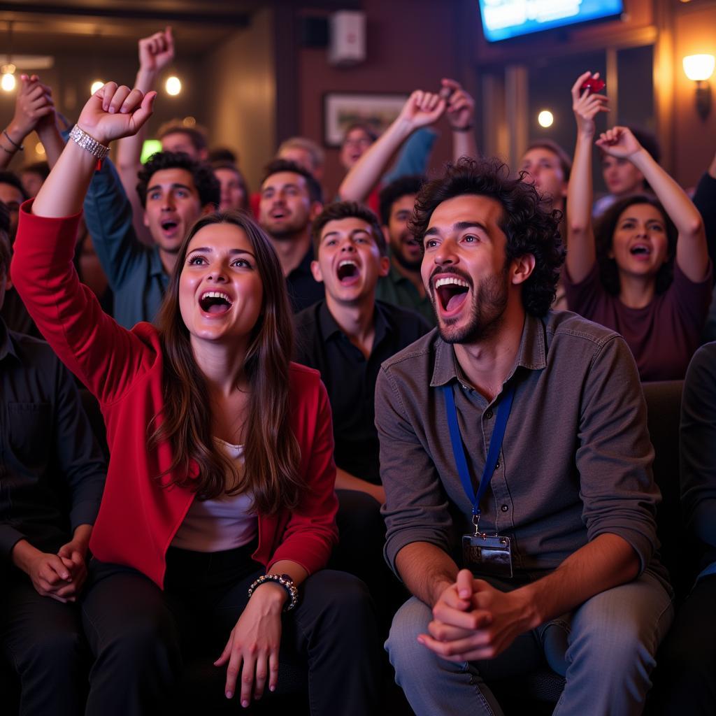 Fans watching English Premier League match