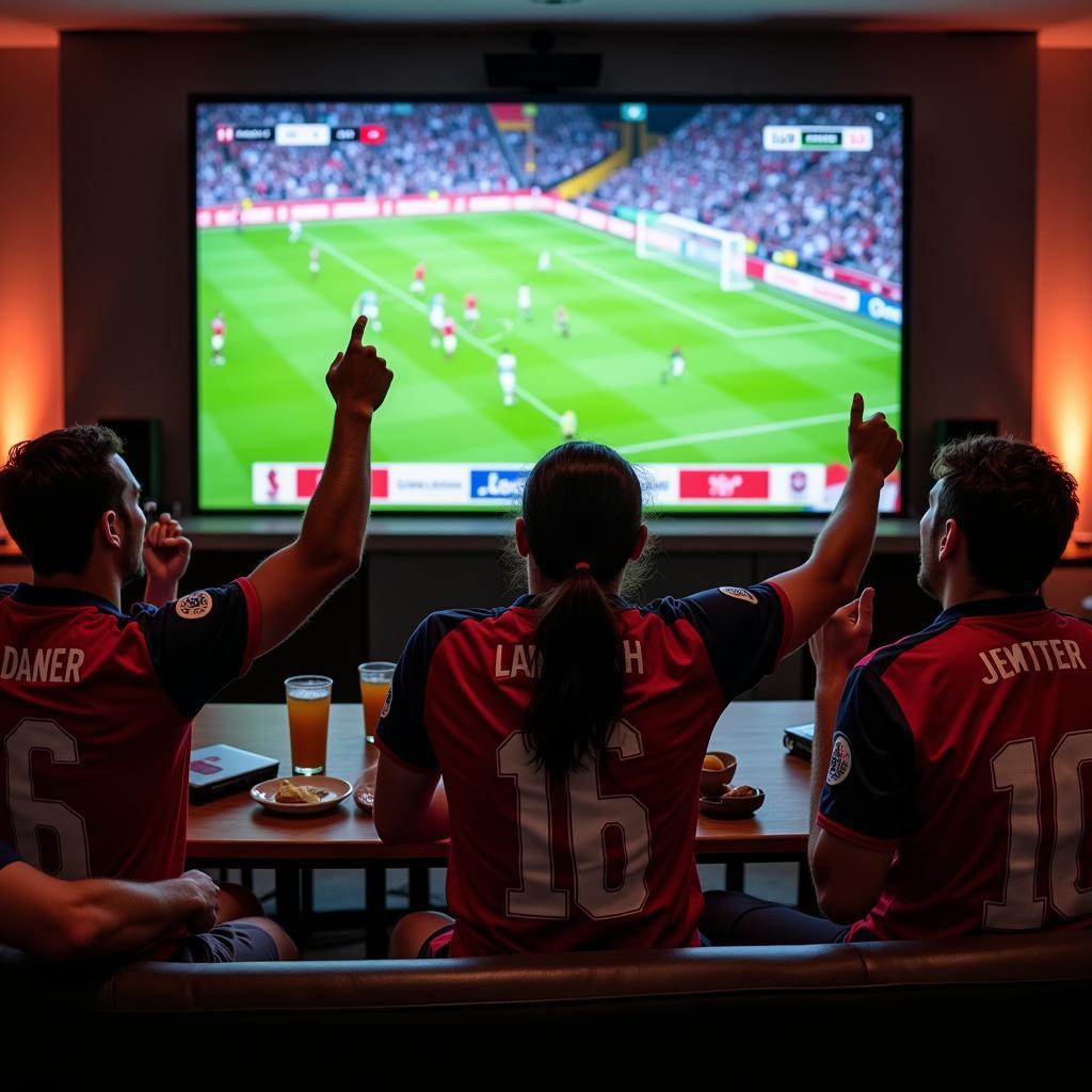 Fans Enjoying Live Streamed Football Together