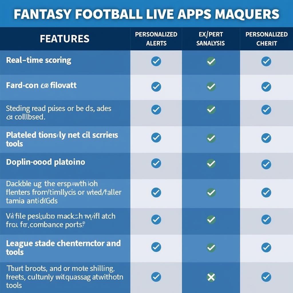 Comparison of Key Features in Fantasy Football Live Apps