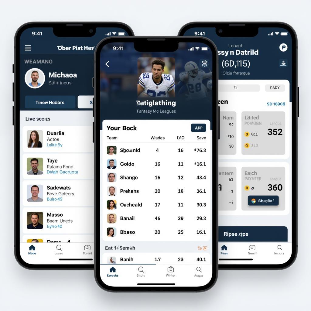 Fantasy Football Mobile App Interface