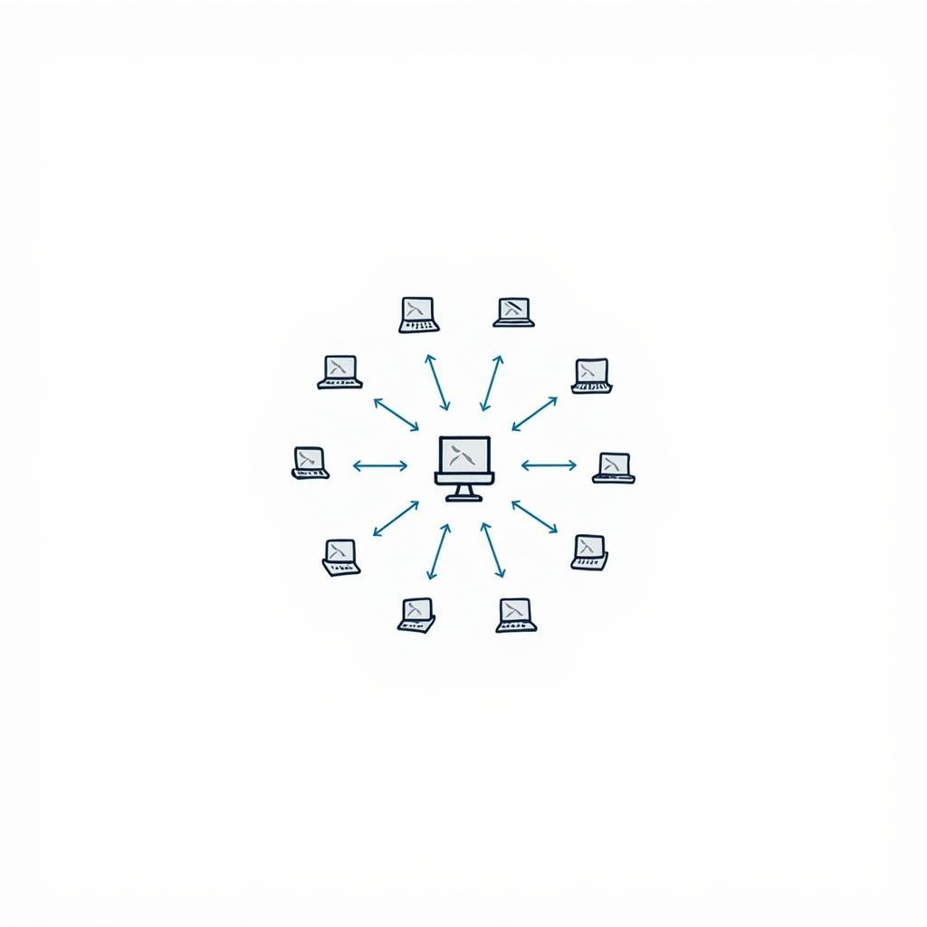 Diagram illustrating the peer-to-peer network used by feed2all p2p4u live football streaming