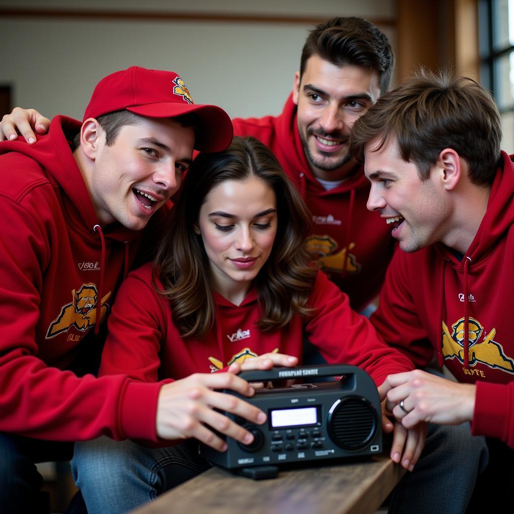 Ferris State Football Fans Listening to the Radio